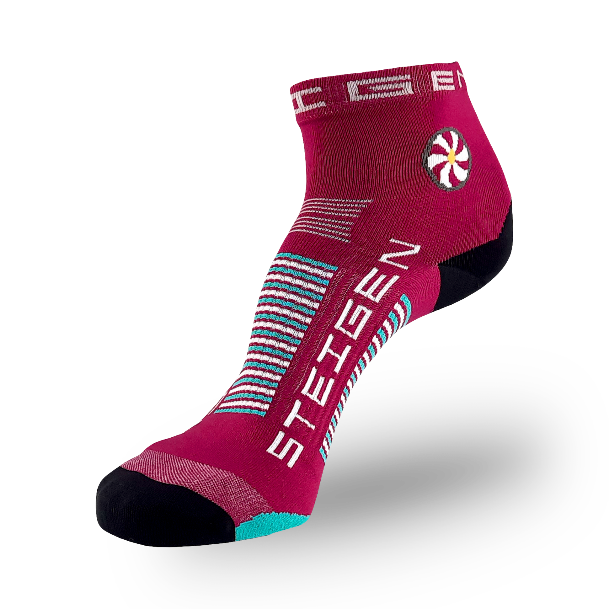 Burgundy Running Socks ¼ Length