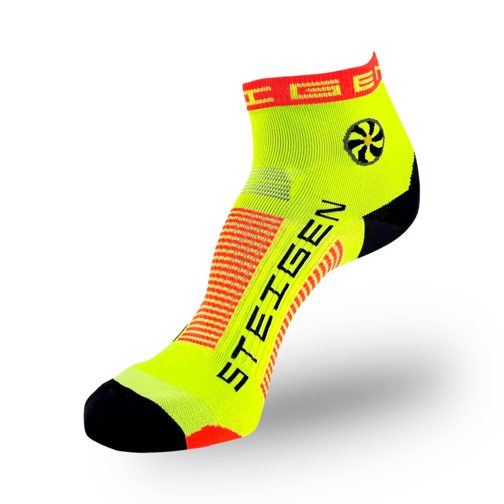 Fluro Yellow Running Socks ¼ Length
