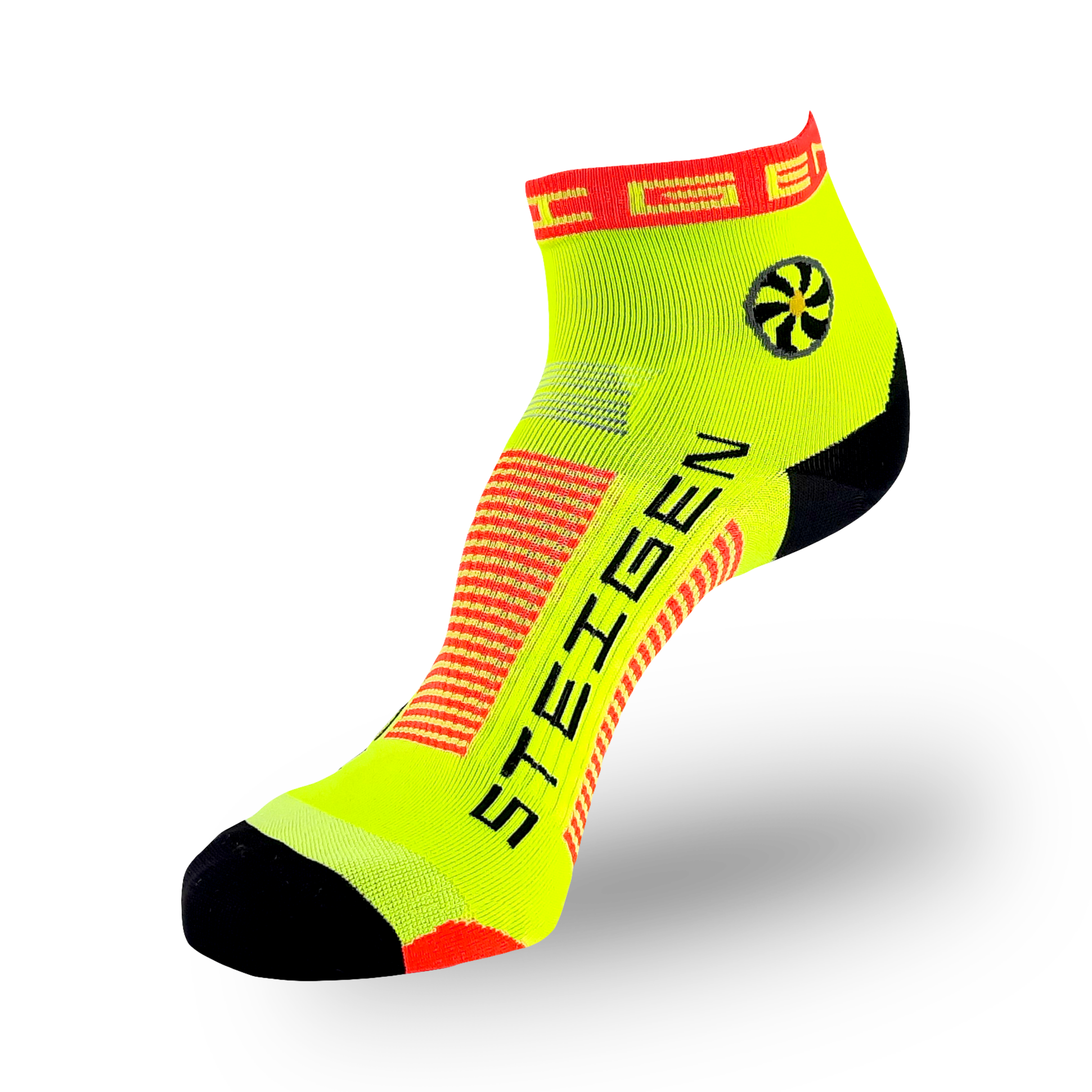 Fluro Yellow Running Socks ¼ Length