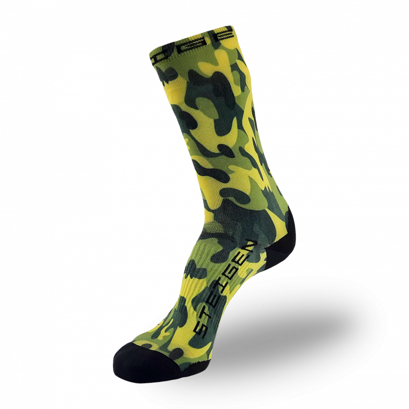 Green Camo Running Socks ¾ Length